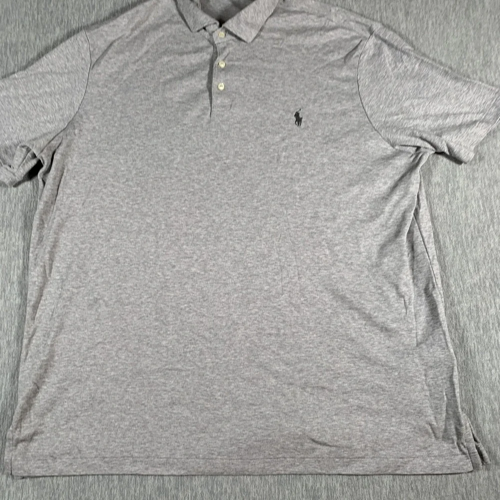 Polo Ralph Lauren Polo Shirt Mens 2XL‎ Gray Heather Big Pony Short Sleeve